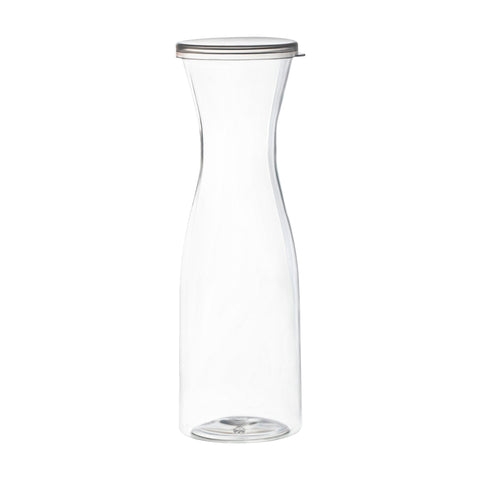 35 oz. Clear Large Plastic Disposable Wine Carafes with Lids