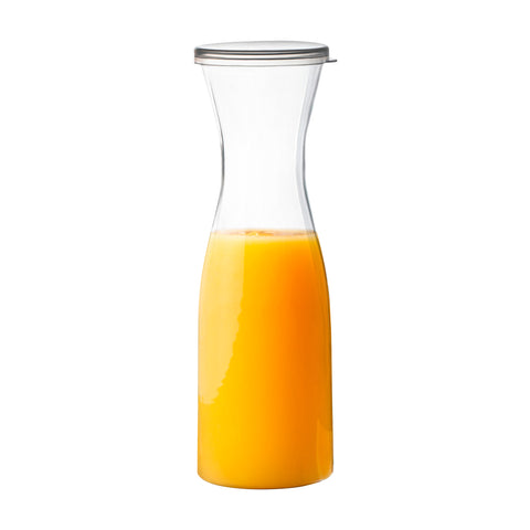 35 oz. Clear Large Plastic Disposable Wine Carafes with Lids