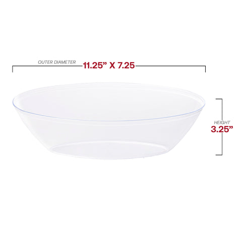 Clear Oval Disposable Plastic Serving Bowls (2 qt.)