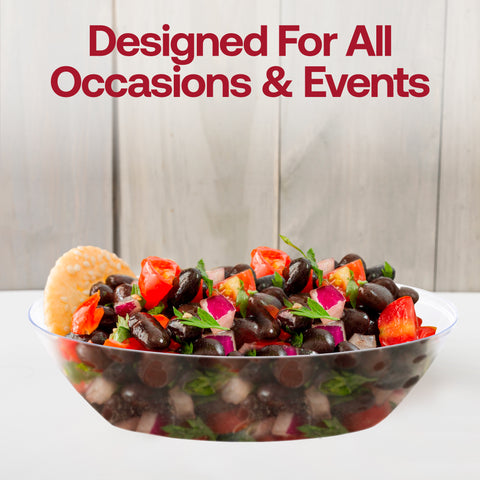 Clear Oval Disposable Plastic Serving Bowls (2 qt.)