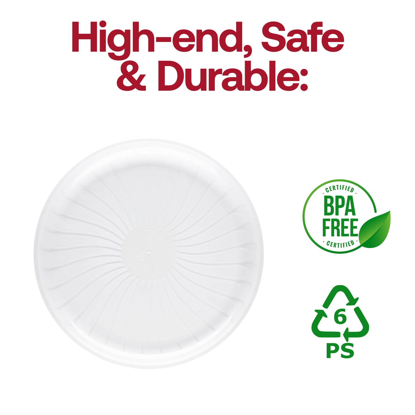 16" Clear Pavilion Round Plastic Disposable Trays