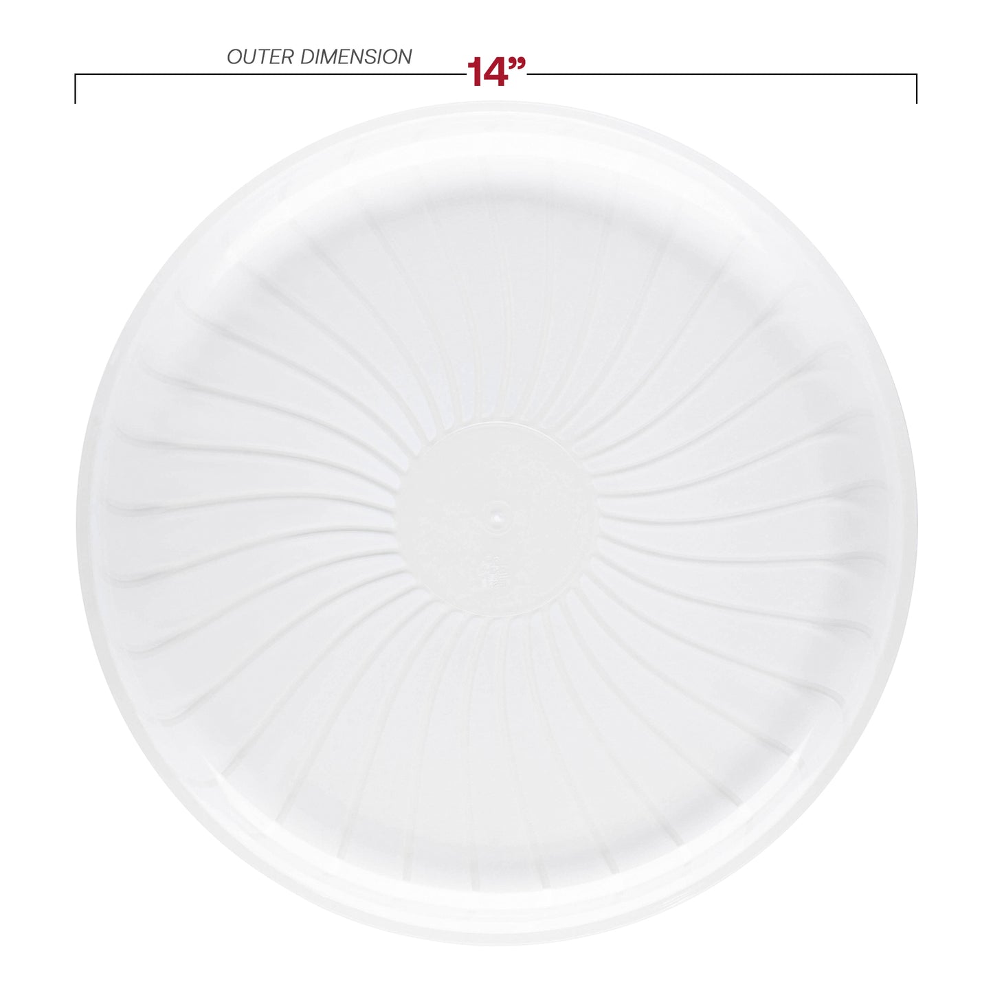 14" Clear Pavilion Round Plastic Trays