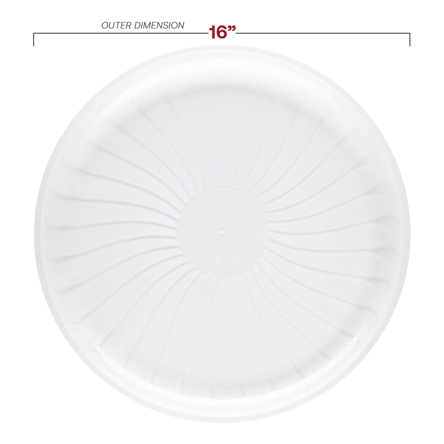 16" Clear Pavilion Round Plastic Disposable Trays