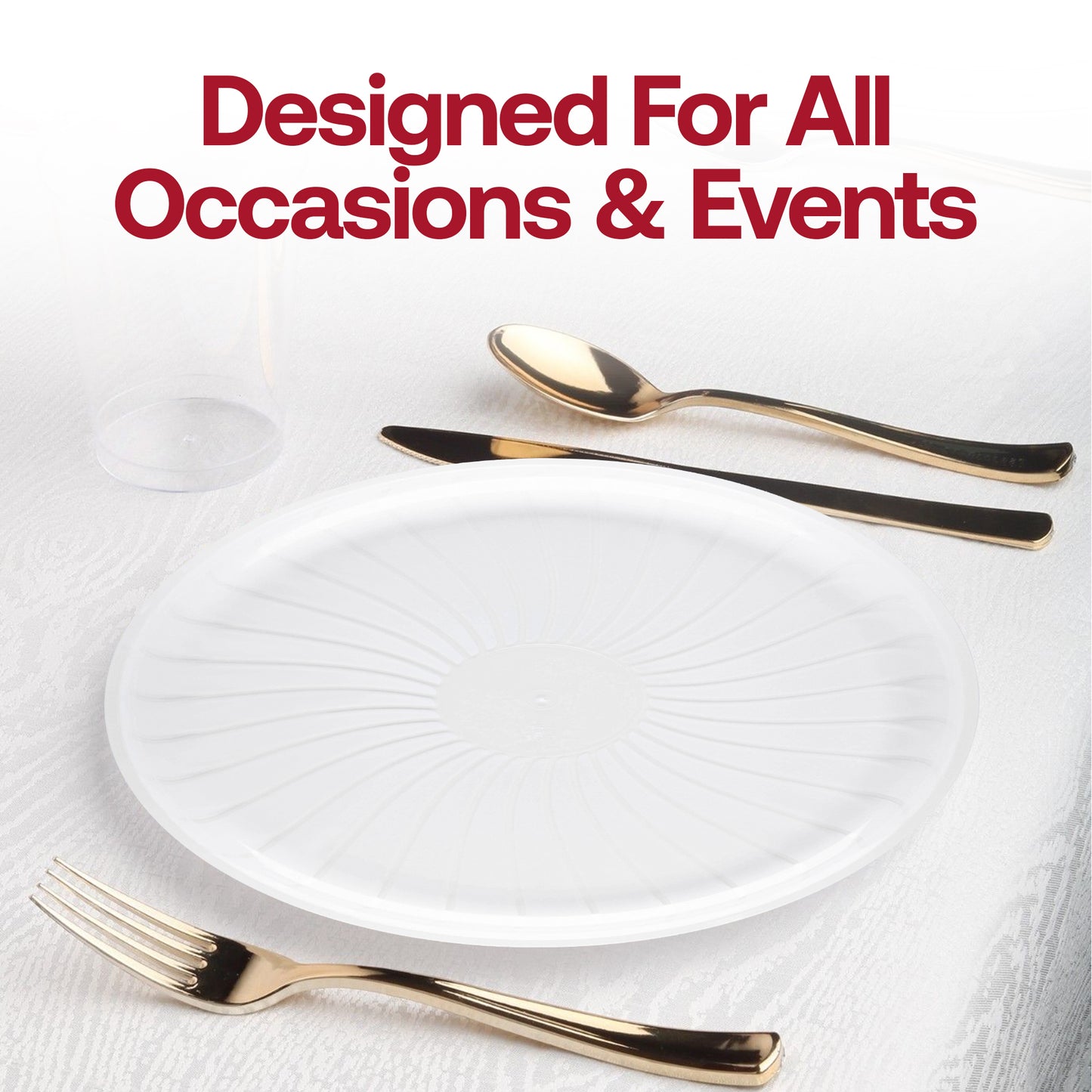 14" Clear Pavilion Round Plastic Trays