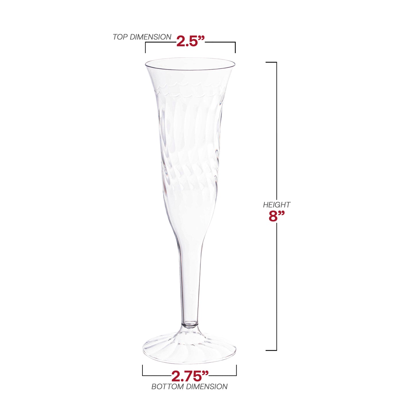 5 oz. Clear Disposable Plastic Champagne Flutes
