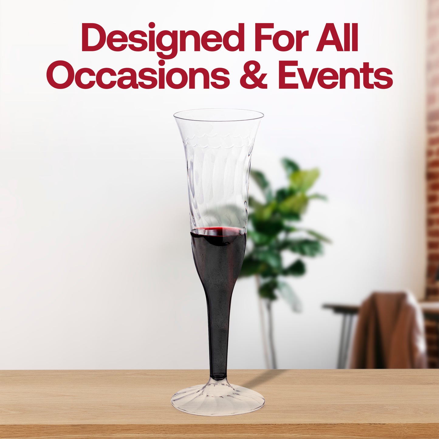 5 oz. Clear Disposable Plastic Champagne Flutes
