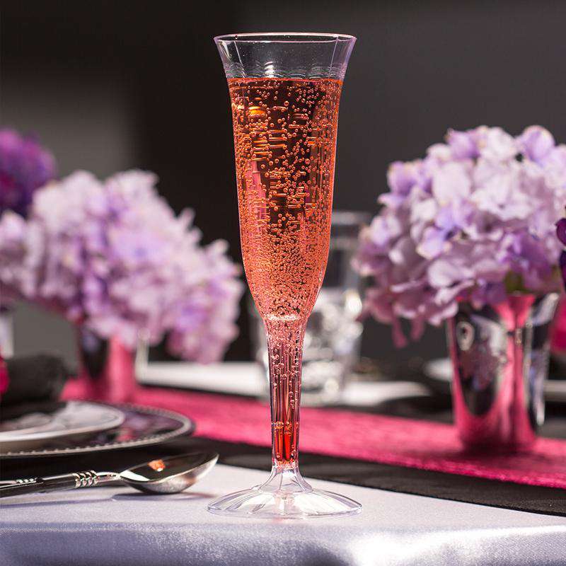 5 oz. Clear Disposable Plastic Champagne Flutes