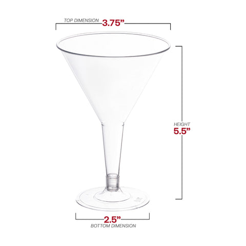6 oz. Clear Disposable Plastic Martini Glasses
