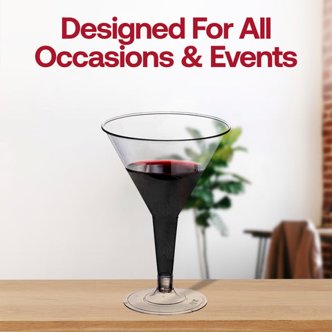 6 oz. Clear Disposable Plastic Martini Glasses