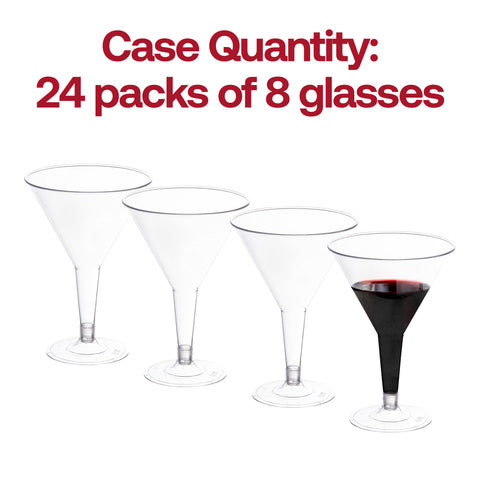 6 oz. Clear Disposable Plastic Martini Glasses
