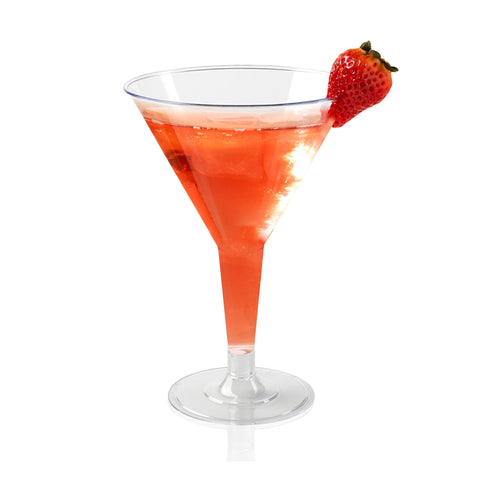 6 oz. Clear Disposable Plastic Martini Glasses