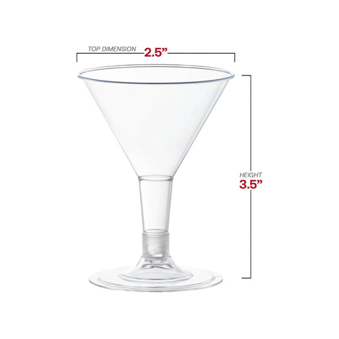 2 oz. Clear Disposable Plastic Mini Martini Shot Glasses