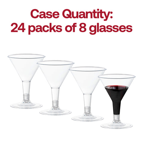 2 oz. Clear Disposable Plastic Mini Martini Shot Glasses