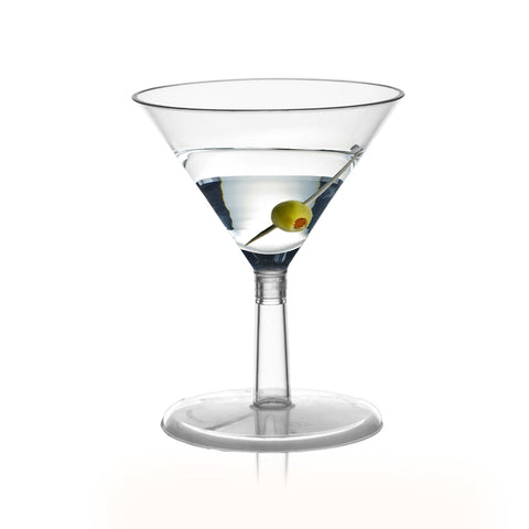 2 oz. Clear Disposable Plastic Mini Martini Shot Glasses
