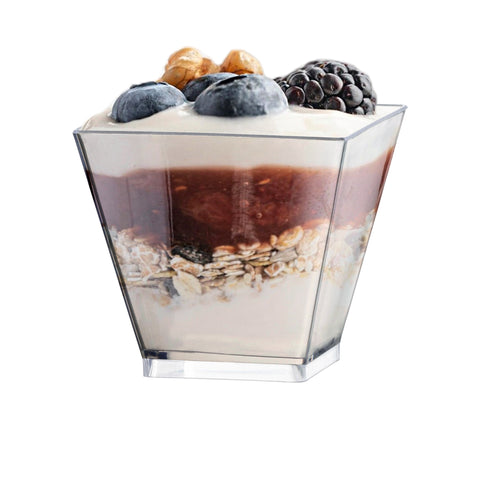 2 oz. Clear Plastic Mini Verrine Sample Cube Cups Secondary | The Kaya Collection