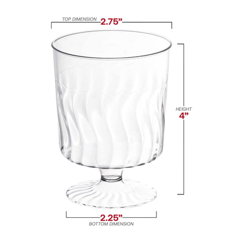8 oz. Clear Disposable Plastic Pedestal Wine Glasses