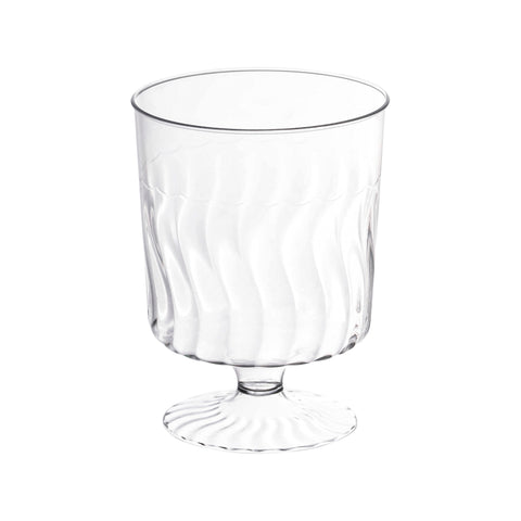 8 oz. Clear Disposable Plastic Pedestal Wine Glasses