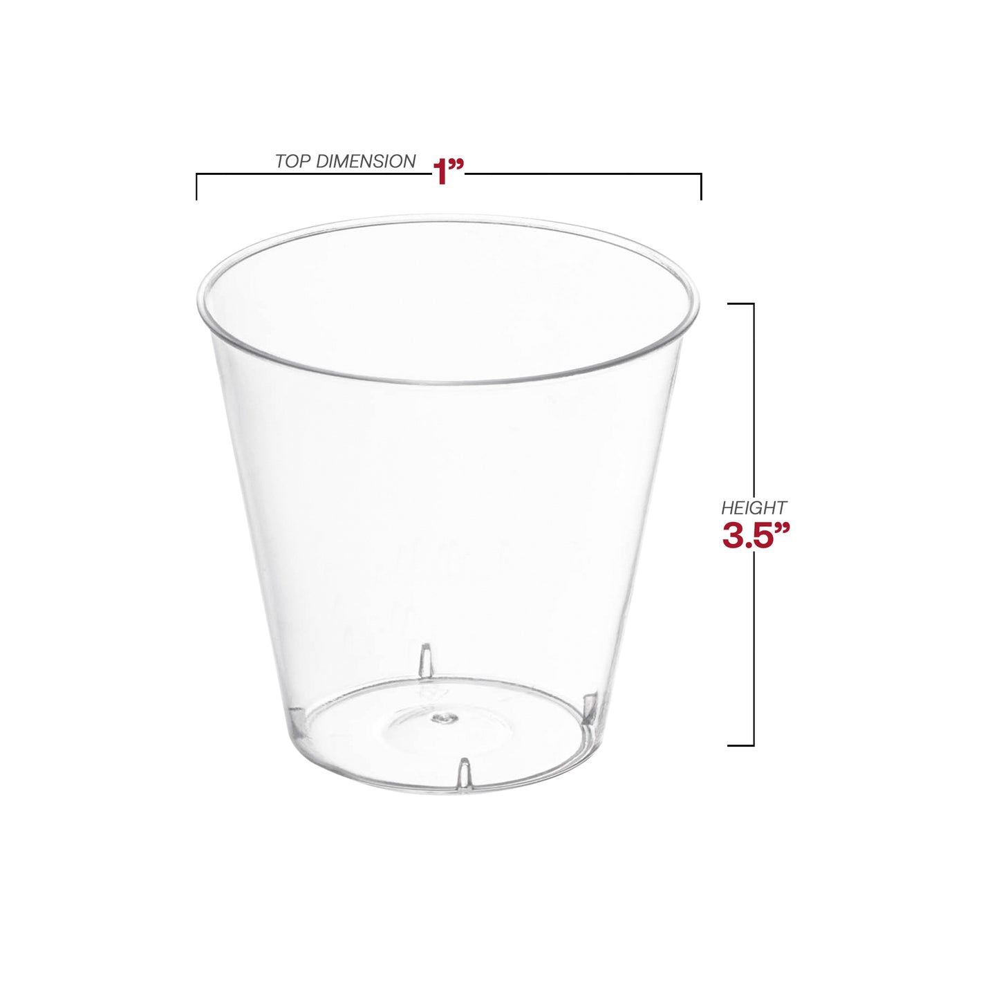 1 oz. Clear Disposable Plastic Shot Glasses