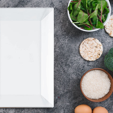 Clear Rectangular Disposable Plastic Dessert Plates (5.5