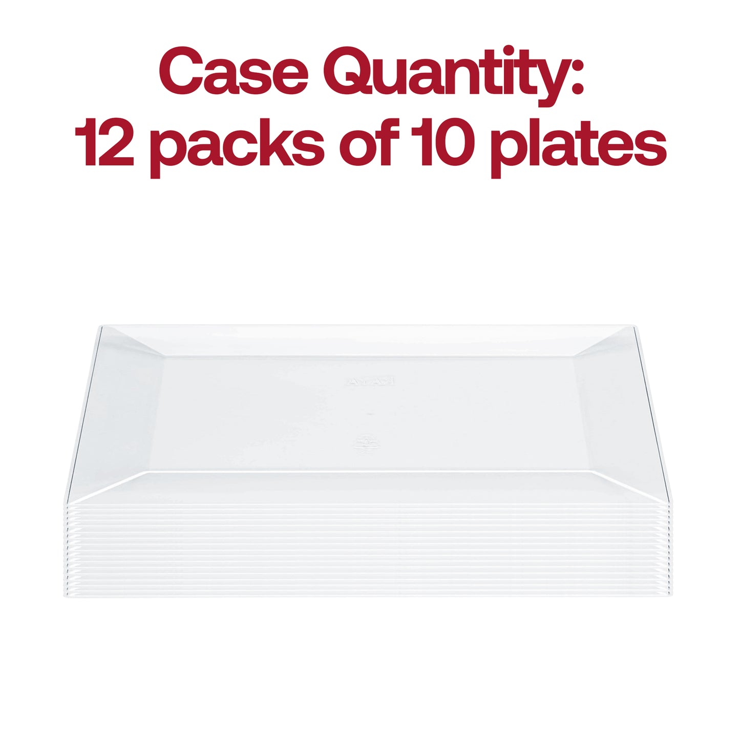 Clear Rectangular Disposable Plastic Dessert Plates (5.5" x 8.5")