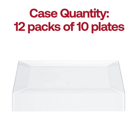 Clear Rectangular Disposable Plastic Dessert Plates (5.5
