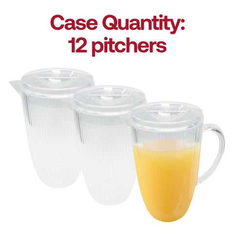 86 oz Clear Ribbed Plastic Pitchers