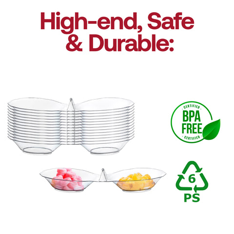 Clear Round 2-Hole Mini Plastic Candy Bowls BPA | The Kaya Collection