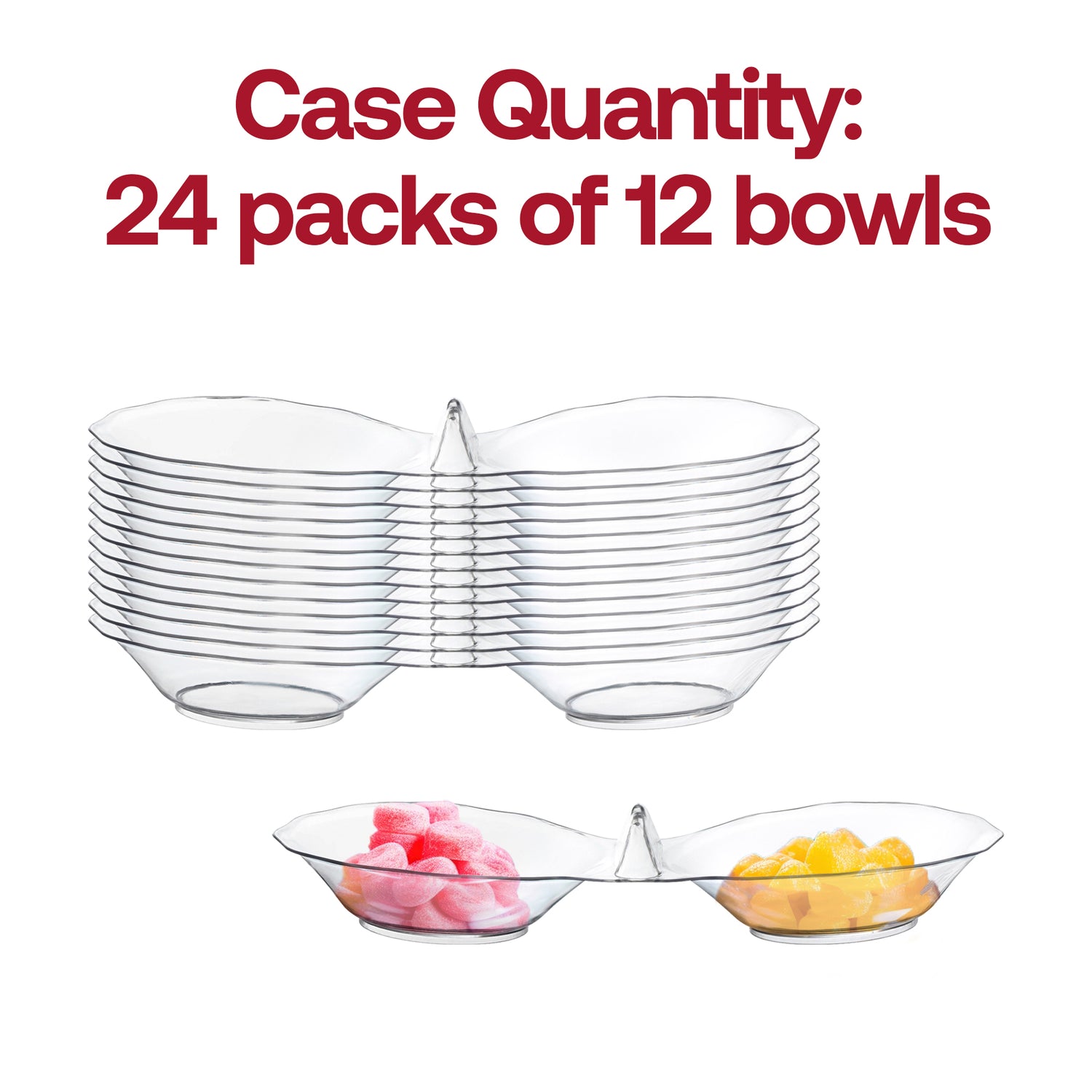 Clear Round 2-Hole Mini Plastic Candy Bowls Quantity | The Kaya Collection