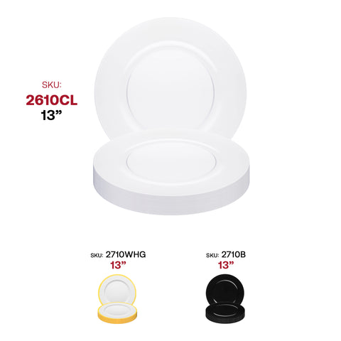 Clear Round Plastic Charger Plates (13