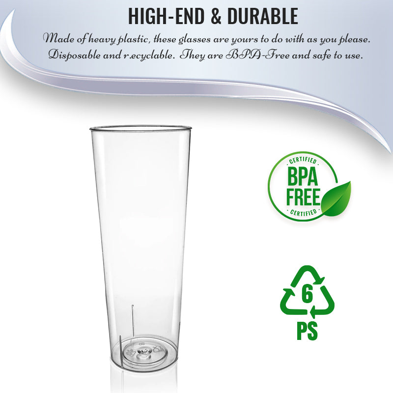 10 oz. Clear Round High Ball Plastic Disposable Cups | Kaya Collection