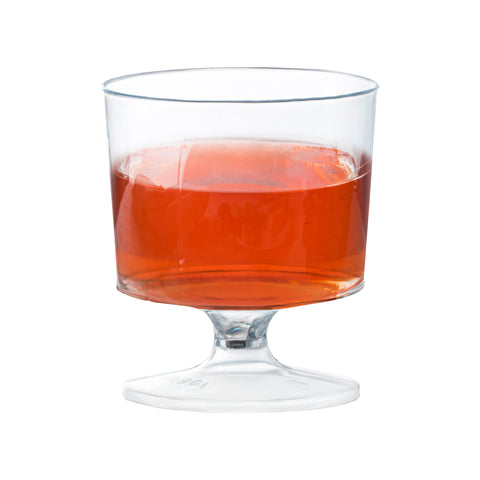 2 oz. Clear Round Disposable Plastic Mini Wine Glasses