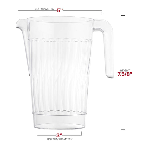 52 oz. Clear Round Plastic Disposable Pitchers