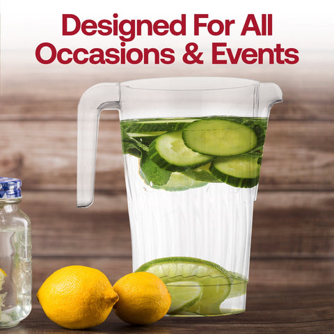52 oz. Clear Round Plastic Disposable Pitchers