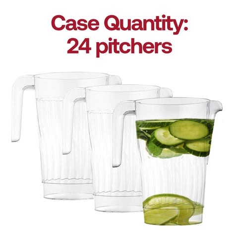 52 oz. Clear Round Plastic Disposable Pitchers