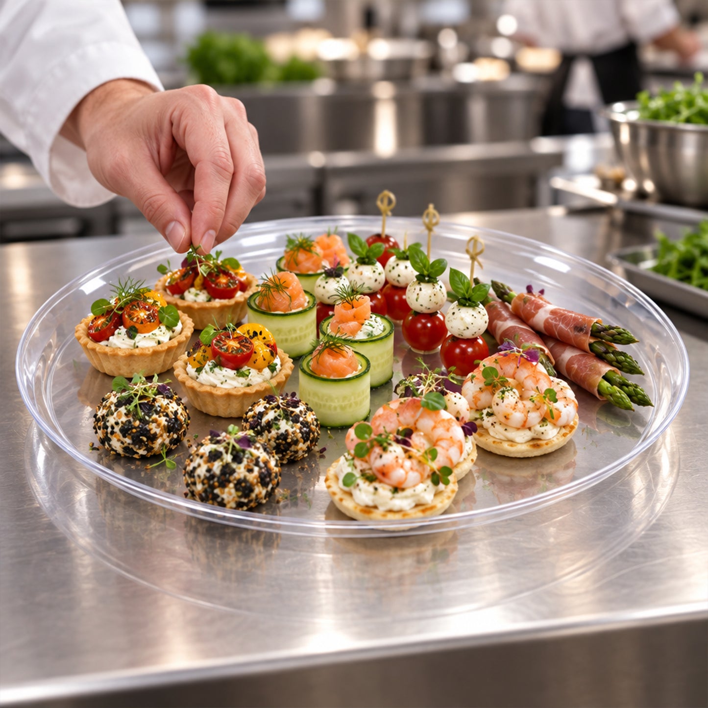 18" Clear Round Plastic Trays