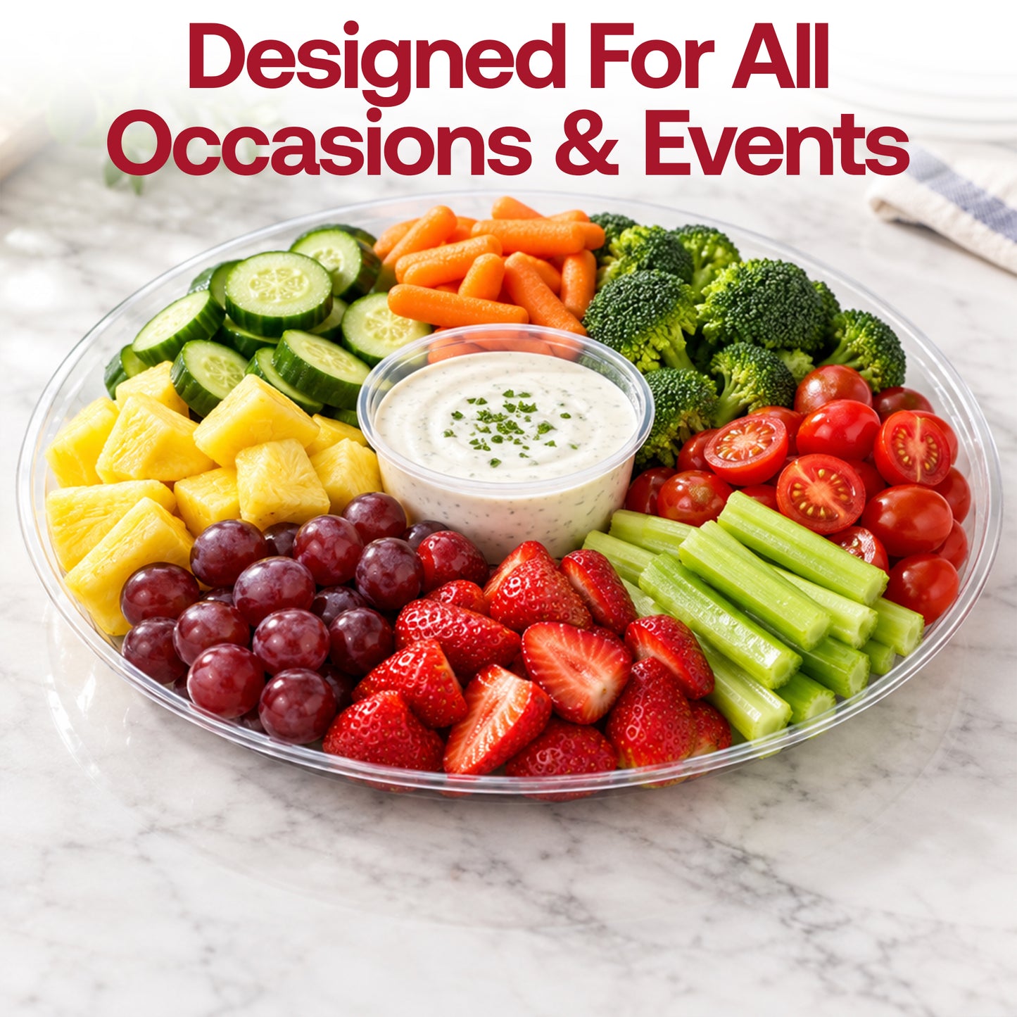 18" Clear Round Plastic Trays