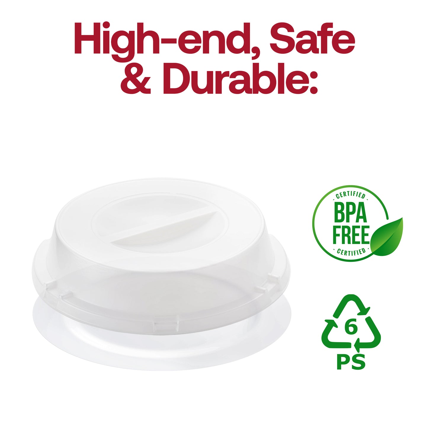 9" Clear Round Plate Disposable HIPS Dome Short Lids