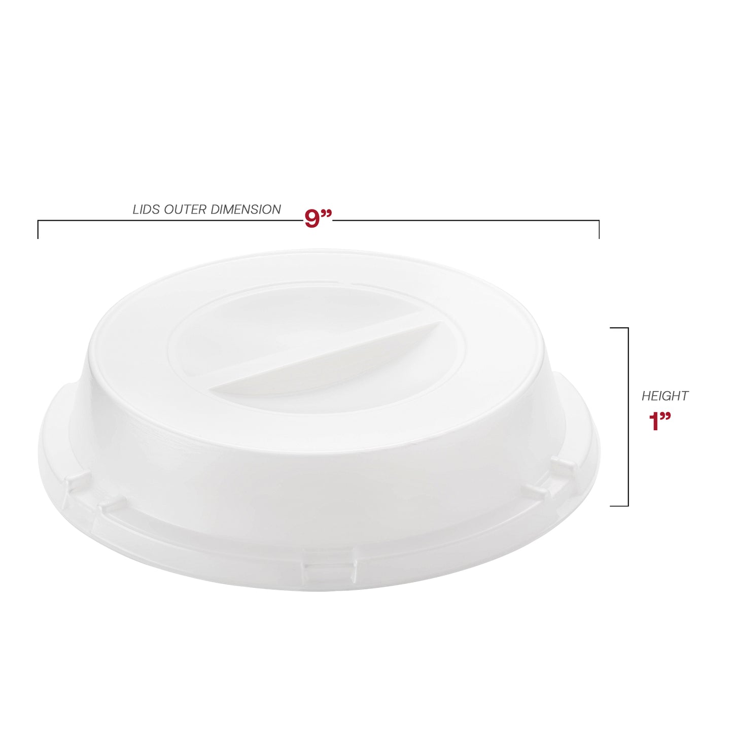 9" Clear Round Plate Disposable HIPS Dome Short Lids