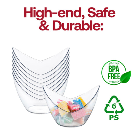 2 oz. Clear Small Disposable Plastic Concave Cups BPA | The Kaya Collection