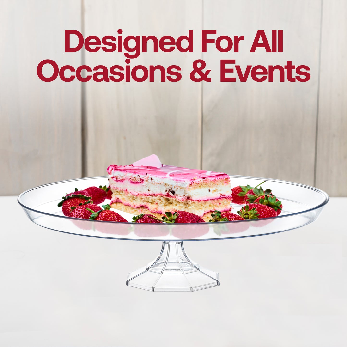 10.5" Clear Small Round Disposable Plastic Cake Stands