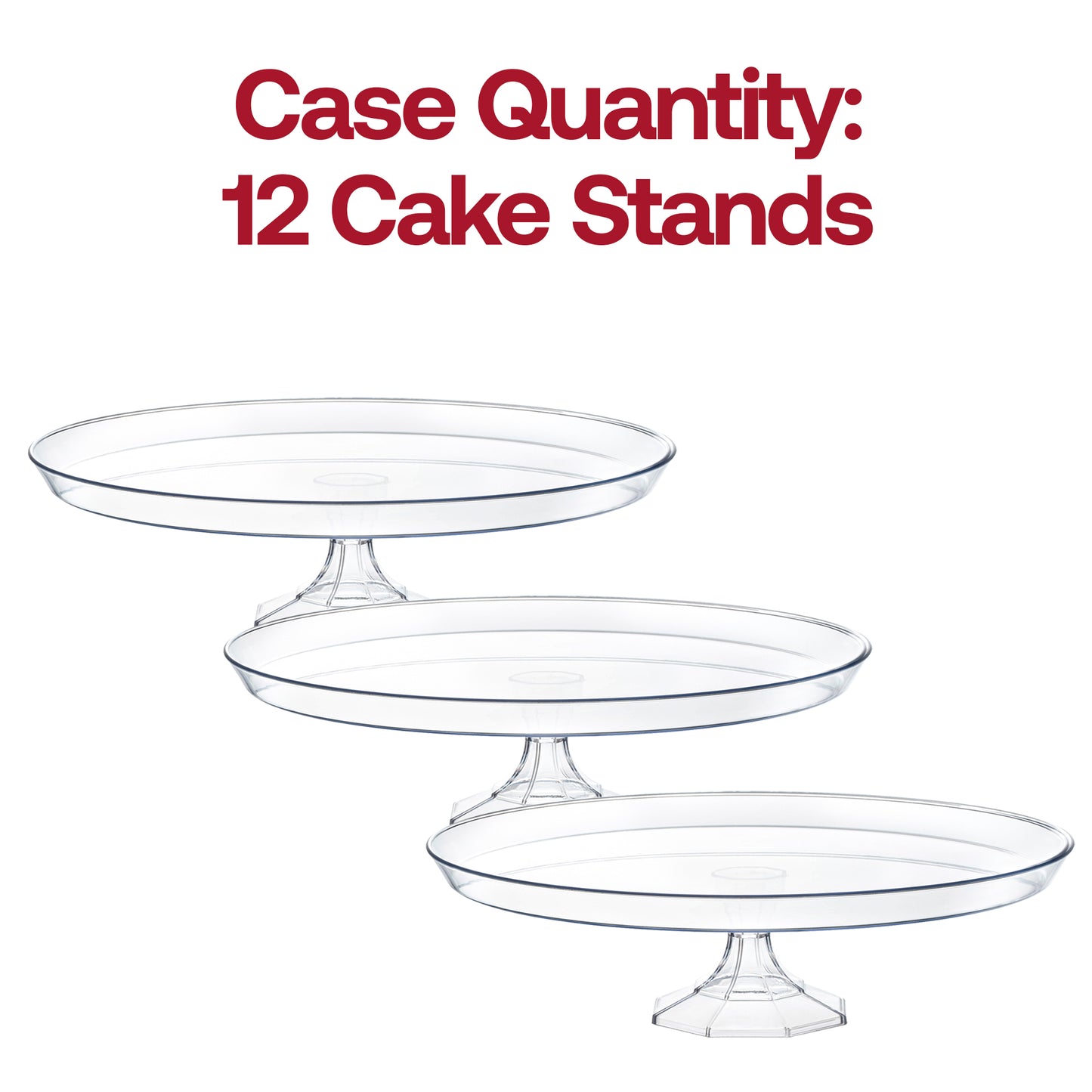 10.5" Clear Small Round Disposable Plastic Cake Stands