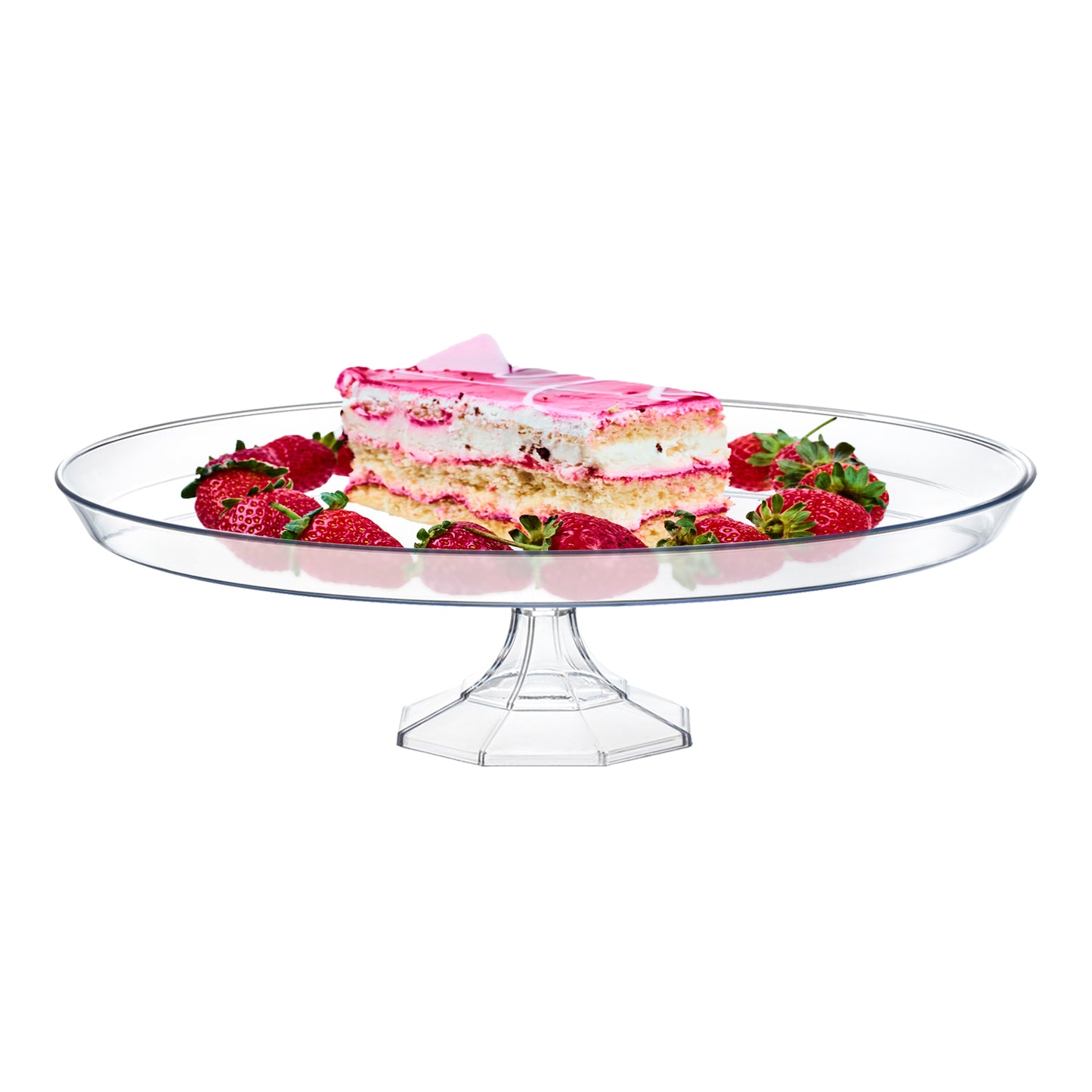 10.5" Clear Small Round Disposable Plastic Cake Stands