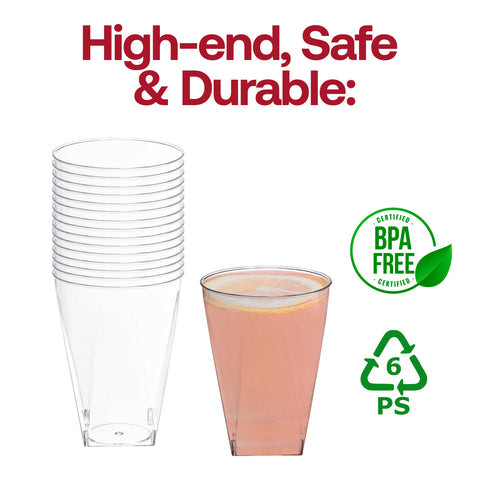 10 oz. Clear Square Bottom Disposable Plastic Cups BPA | The Kaya Collection