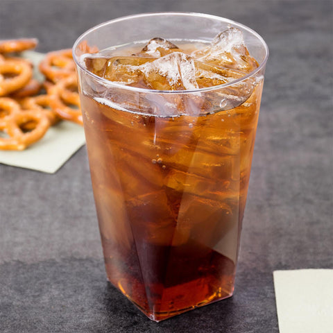 10 oz. Clear Square Bottom Plastic Disposable Cups