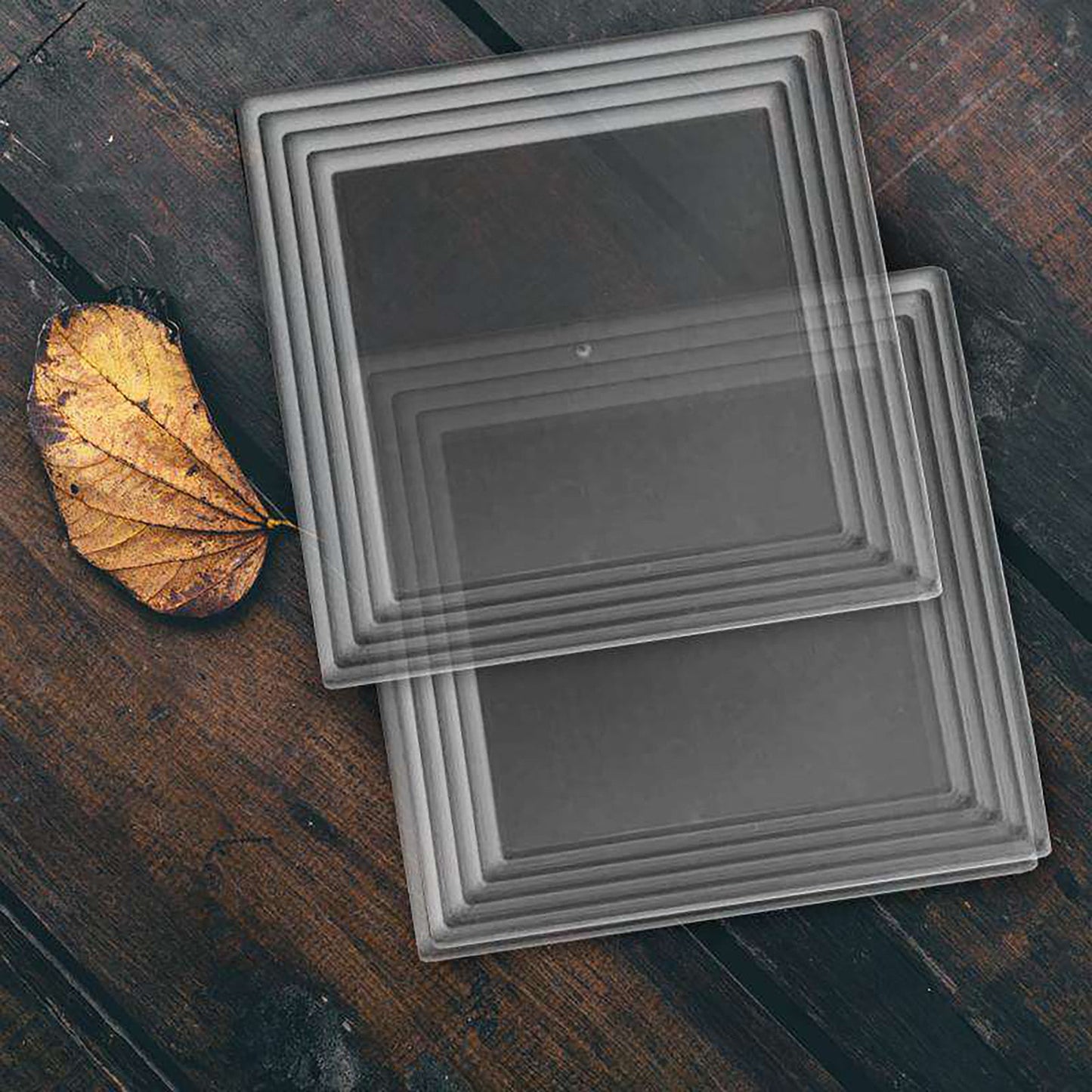 16" x 16" Clear Square with Groove Rim Disposable Plastic Serving Trays