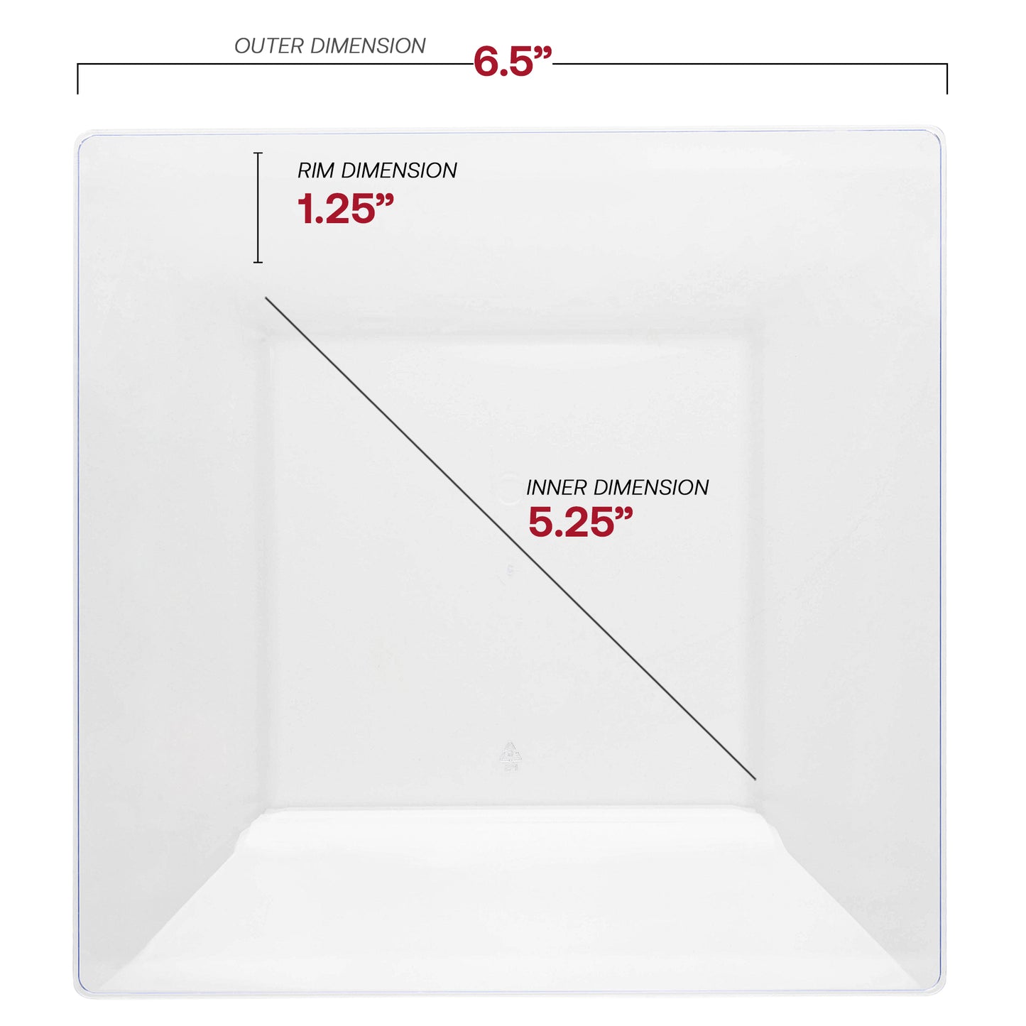 Clear Square Disposable Plastic Cake Plates (6.5")