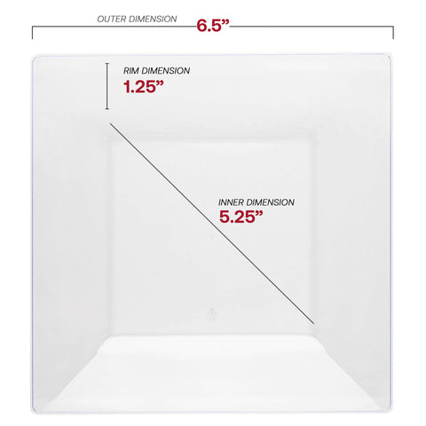 Clear Square Disposable Plastic Cake Plates (6.5