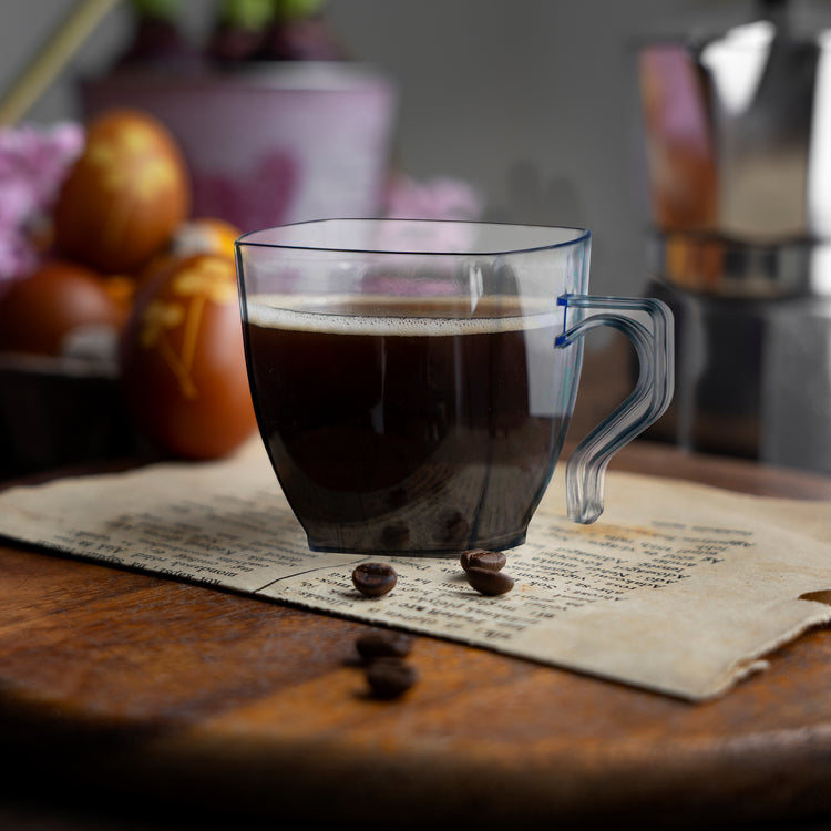 8oz Clear Square Plastic Coffee Mug | 8ct – Paper Goods Plus