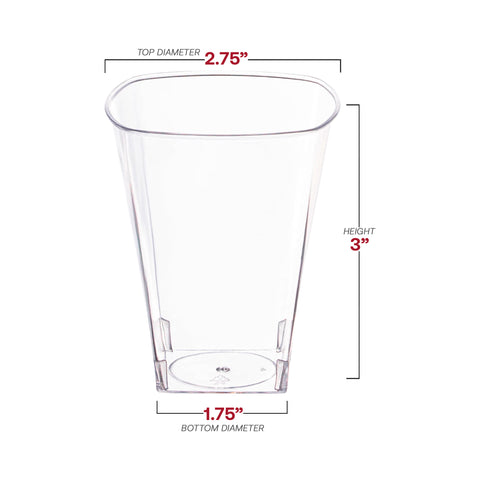 8 oz. Clear Square Disposable Plastic Cups