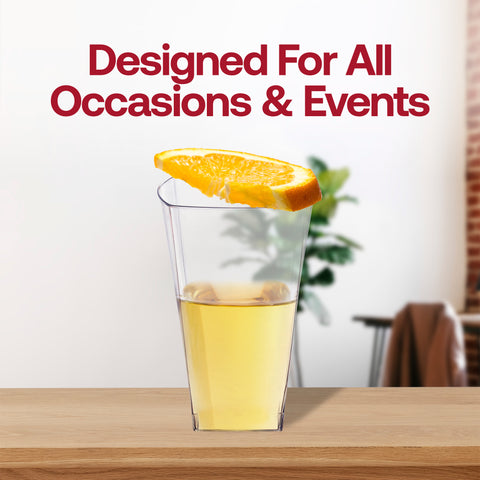 10 oz. Clear Square Disposable Plastic Cups